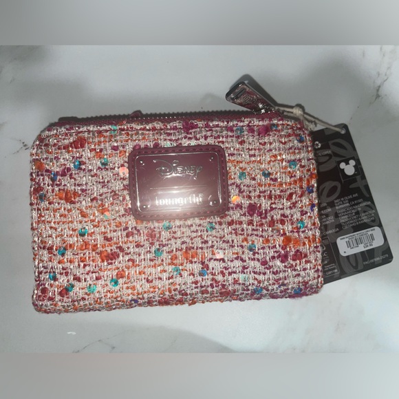 Loungefly NWT Minnie Mouse Bouclé Wallet with Velvet Bow - Picture 2 of 3